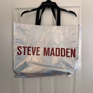 Steve Madden Silver Shopper Tote Bag